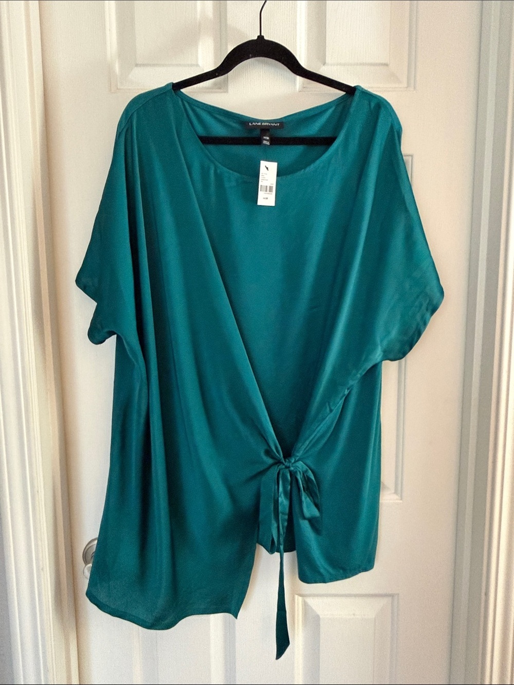 NWT Lane Bryant Teal Tie-Front Tunic size 28 emerald green